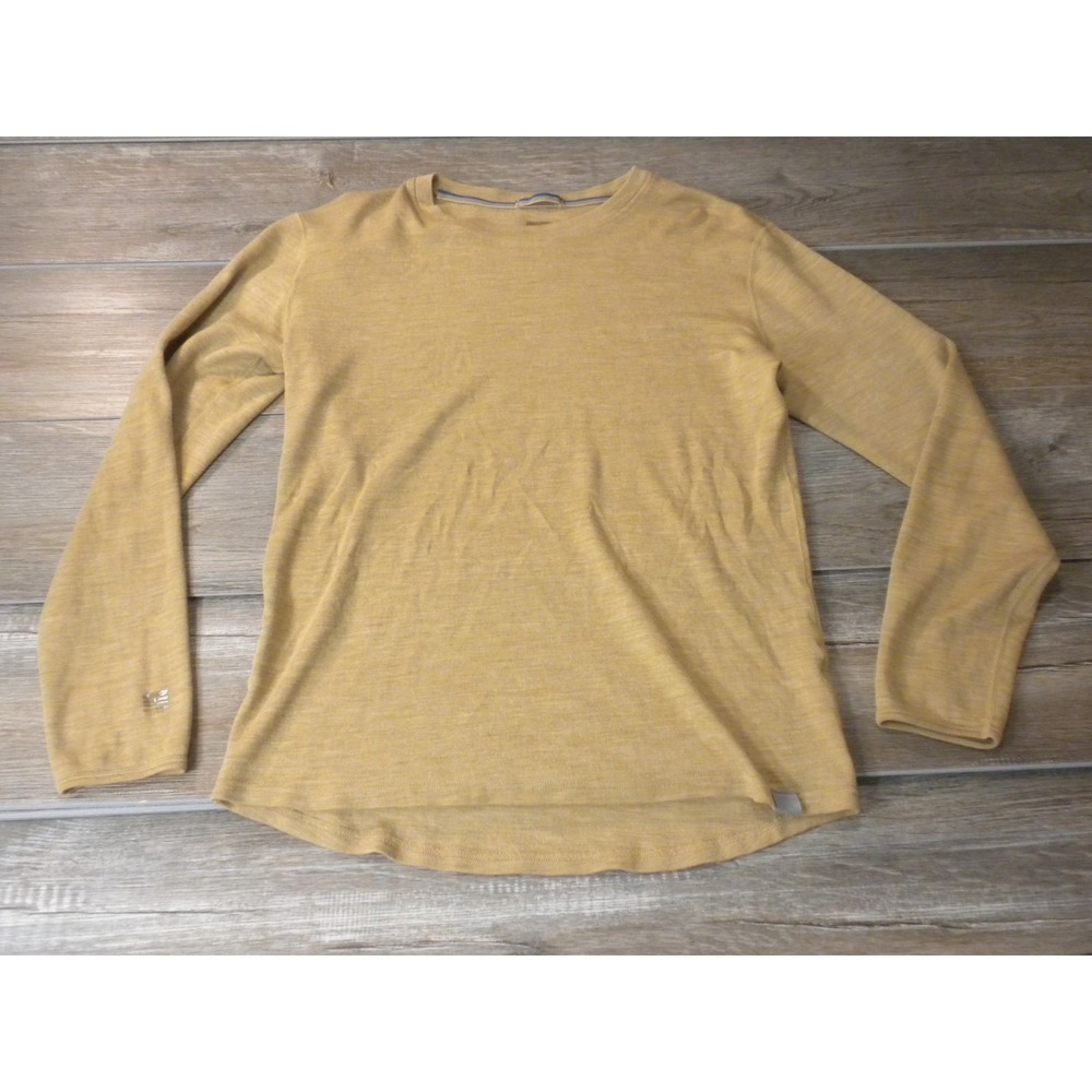Meriwool Baselayer T-shirt L Sand Brown Merino Wool Midweight Wicking Breathable